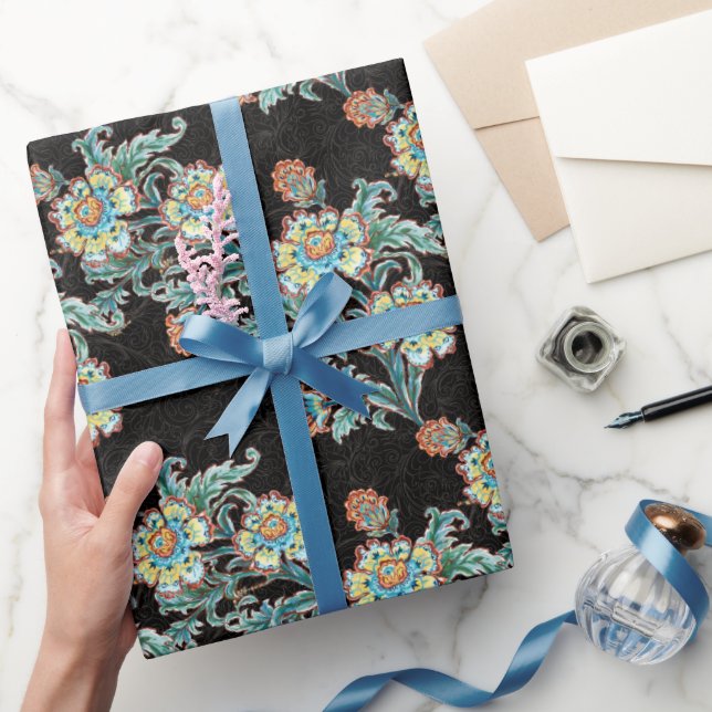 Baroque Golden Floral Elegant  Wrapping Paper (Gifting)