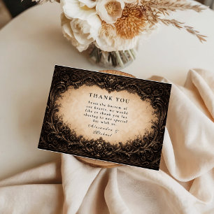 Baroque Gothic Frame Wedding Thank You Card