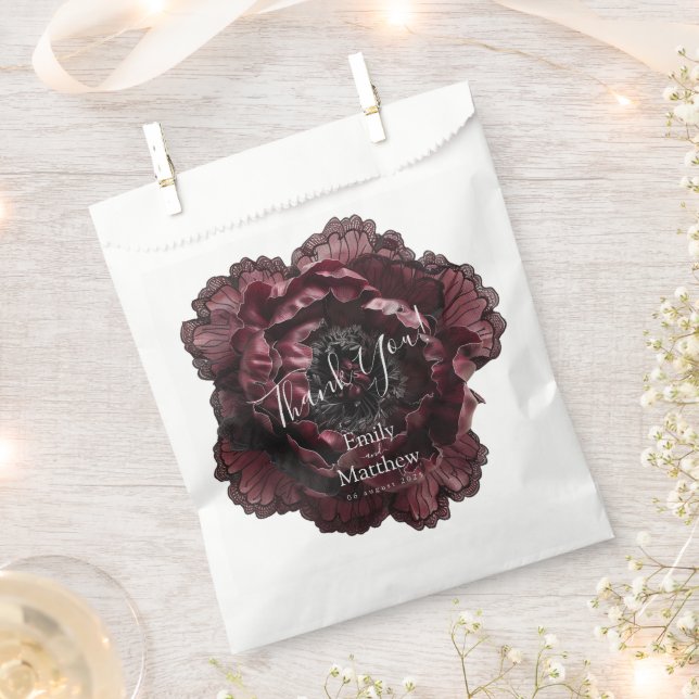 Baroque Gothic Peonies Favour Bag (Clipped)