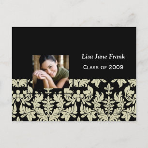 Baroque graduation party invite postcards