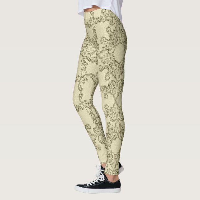 baroque grange pattern. leggings (Left)