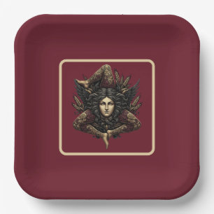 Baroque Halloween Paper Plate Trinacria