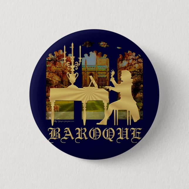 Baroque harpsichord 2 inch round button (Front)