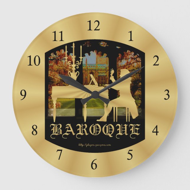 Baroque harpsichord large clock (Front)
