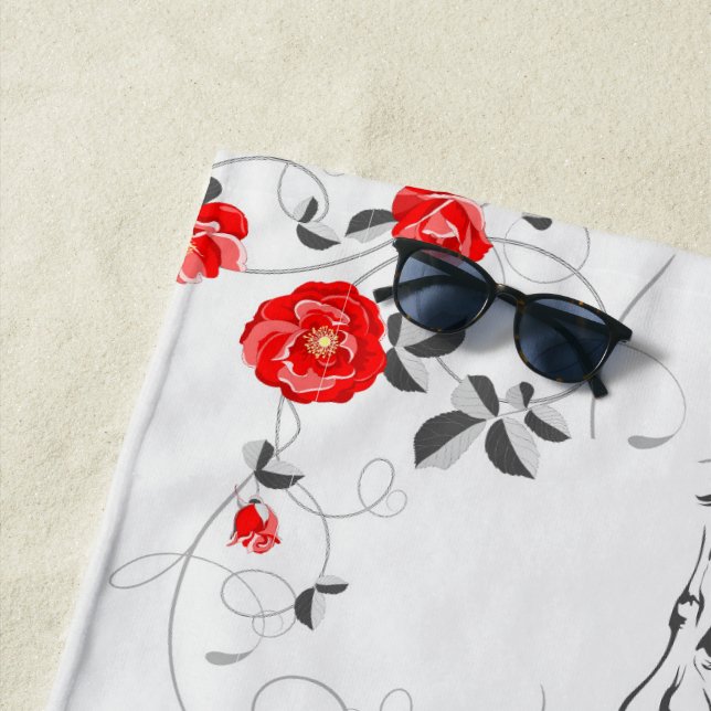 Baroque Horse Beach Towel (In Situ)