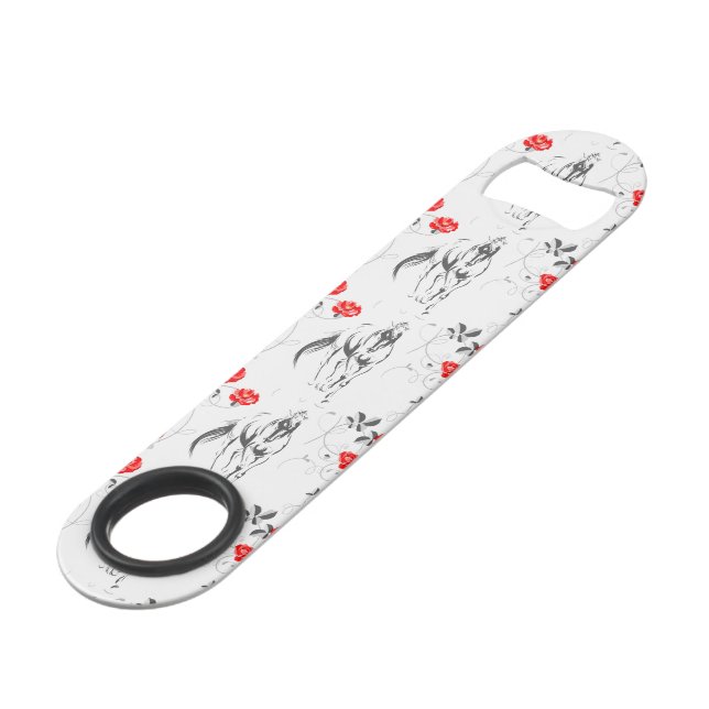 Baroque Horse Bottle Opener Bar Key (Front Angled)