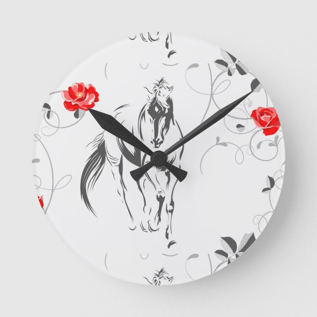 Baroque Horse Wall Clock (Front)