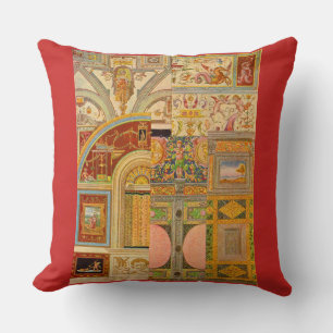 baroque Italian motifs collage Throw Pillow