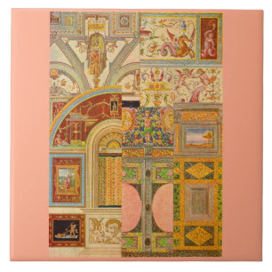 baroque Italian motifs collage Tile