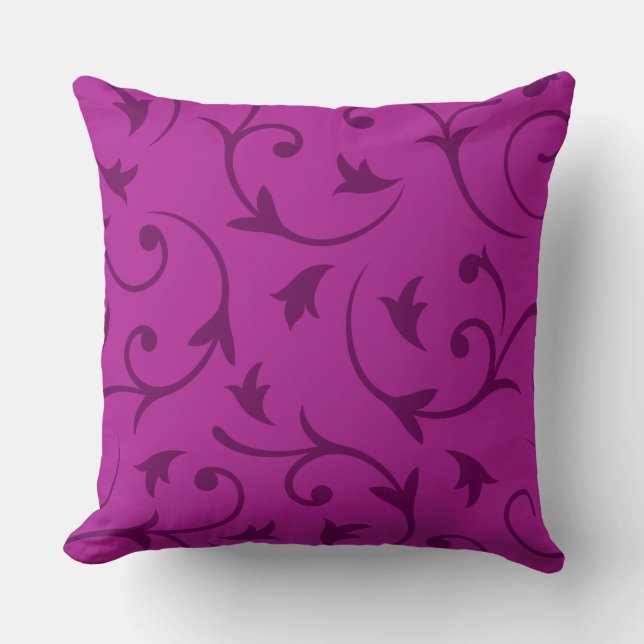 Baroque Large Design in Plums (b) Throw Pillow (Front)