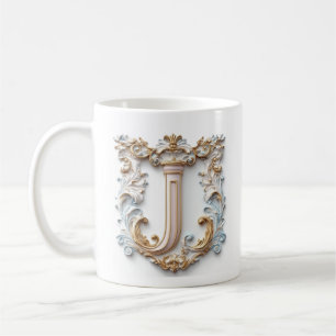 Baroque Letter 'J' Mug for a Coffee Princess