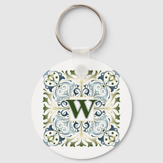 Baroque Letter W Keychain (Front)