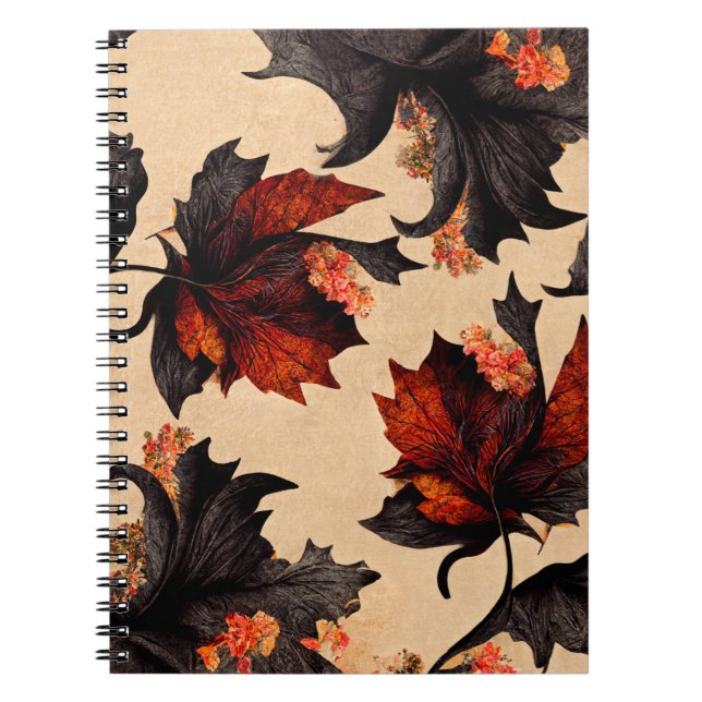 Baroque Maple Leaves Pattern Notebook (Front)