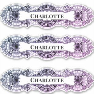 Baroque name frame sticker
