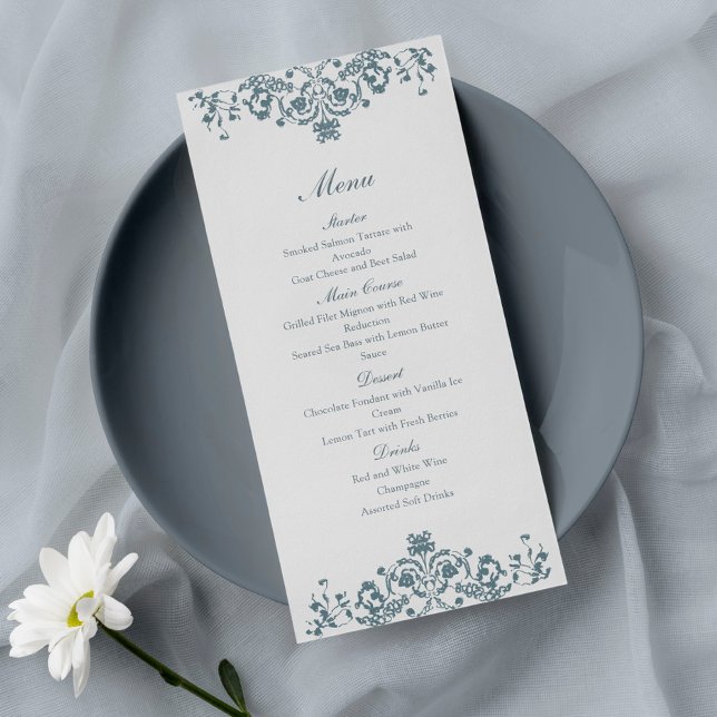 Baroque Ornament Elegant Wedding Menu (Créateur téléchargé)