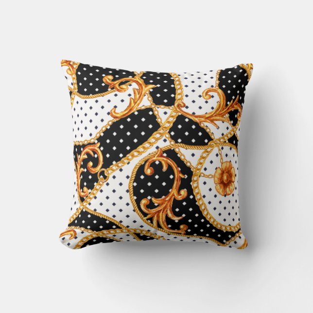 Baroque ornamental pattern  throw pillow (Front)