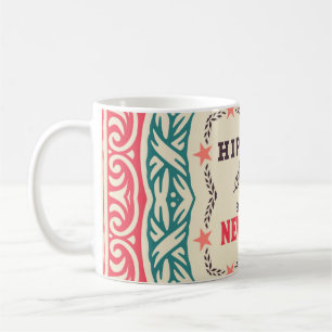 Baroque ornaments and floral details, Hipster card Coffee Mug