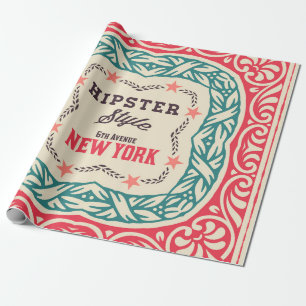 Baroque ornaments and floral details, Hipster card Wrapping Paper