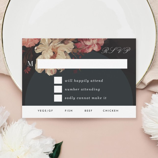 Baroque Painted Floral  RSVP Card (Creator Uploaded)