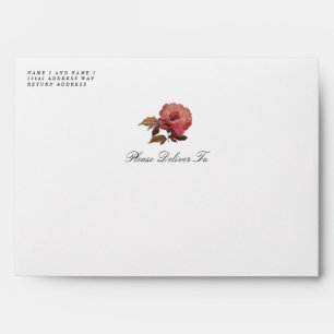 Baroque Painted Flower Wedding Envelope
