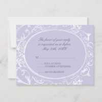 Baroque Peacock RSVP Response Card - Lavender
