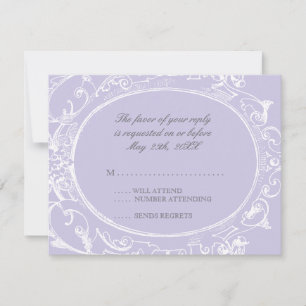 Baroque Peacock RSVP Response Card - Lavender