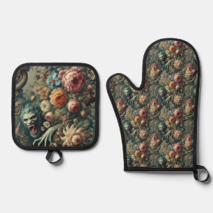 Baroque Peril – Gothic Victorian Oven Mitt & Pot Holder Set
