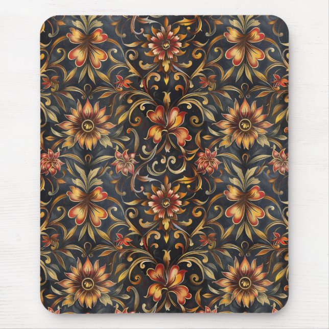 Baroque Red and Gold Symphony Mouse Pad (Front)