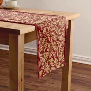 Baroque Rococo 1698 Birds In Vine Foliage Frieze Short Table Runner