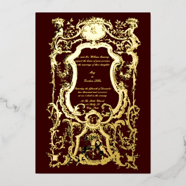 Baroque Rococo 1700's Floral Border With Cherubs (Front)