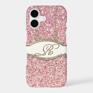 Baroque Rococo Or Monogramme R Flou Glitter Rose