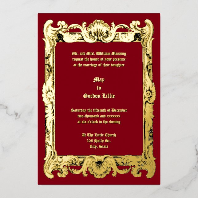 Baroque Rococo Rocaille Frame Wedding (Front)