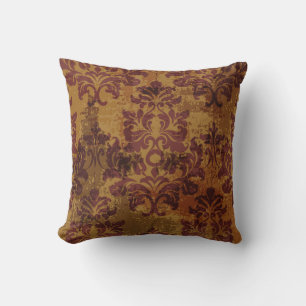 Baroque rococo seamless pattern throw pillow