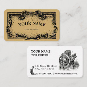 Baroque Rococo Style Cartouche Steampunk Template Business Card