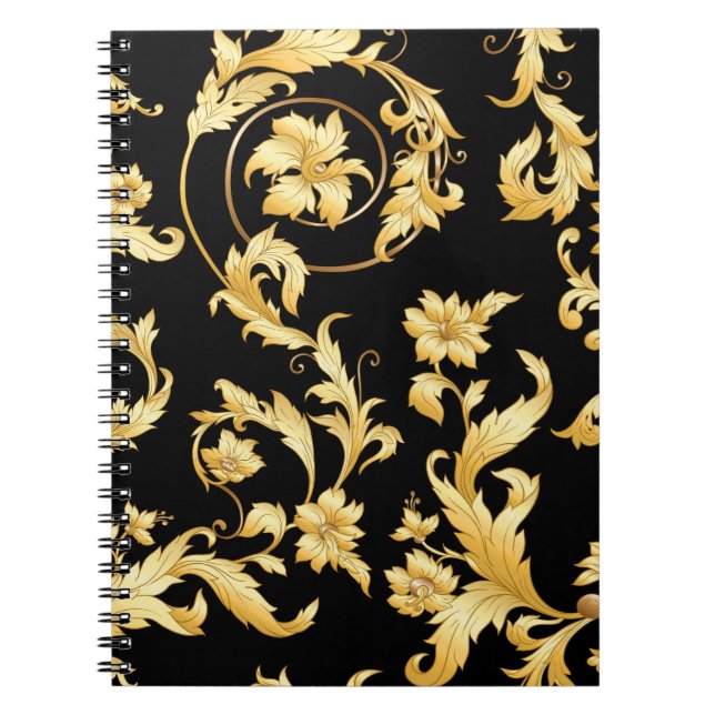 Baroque Rococo, Victorian Floral Pattern. Notebook (Front)
