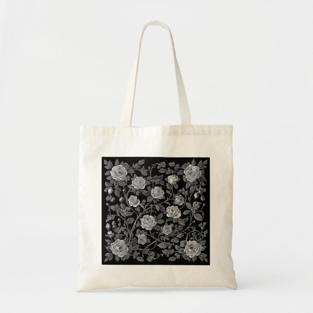 Baroque Rose Garden Tote Bag (Front)