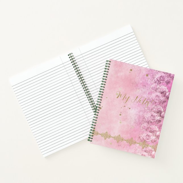 Baroque, Rose, Grunge, Damask - Notebook (Inside)