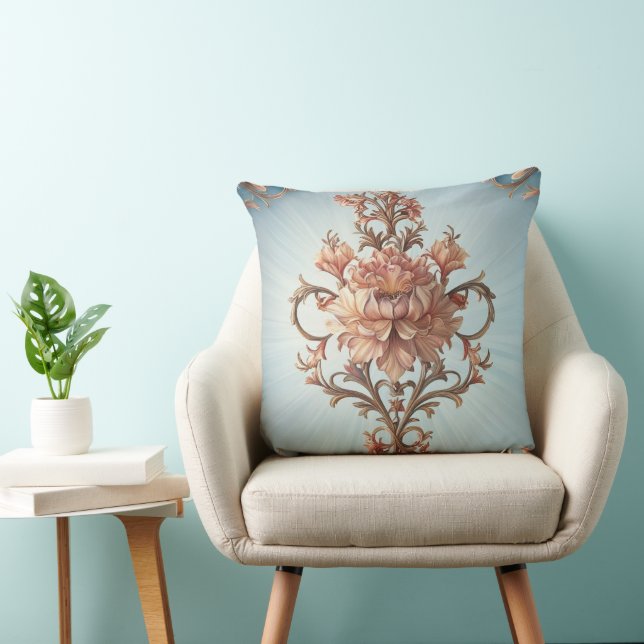 Baroque Rose  Throw Pillow (Chair)