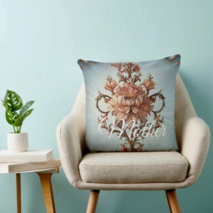 Baroque Rose  Throw Pillow