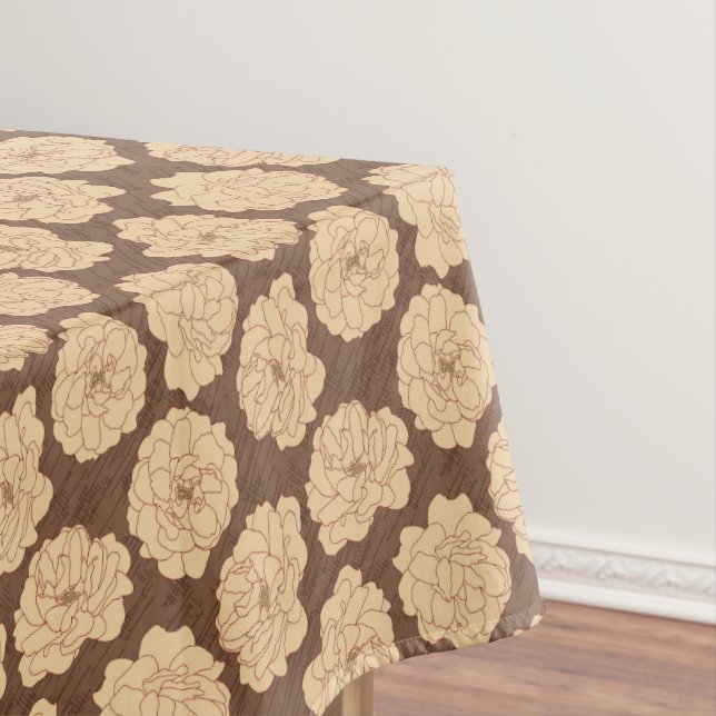 Baroque Roses on walnut brown - seamless pattern.  Tablecloth (In Situ)