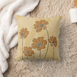 Baroque scheme floral throw pillow