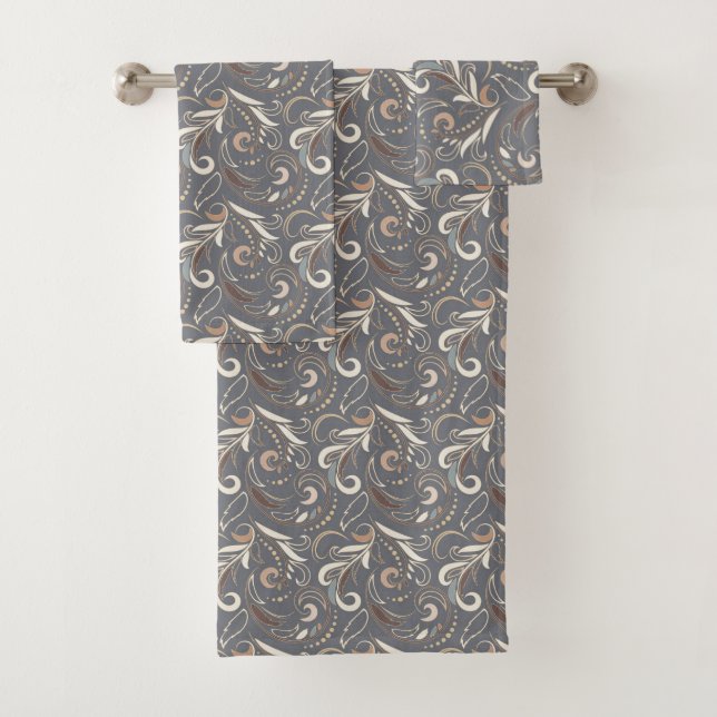 Baroque seamless pattern bath towel set (Insitu)