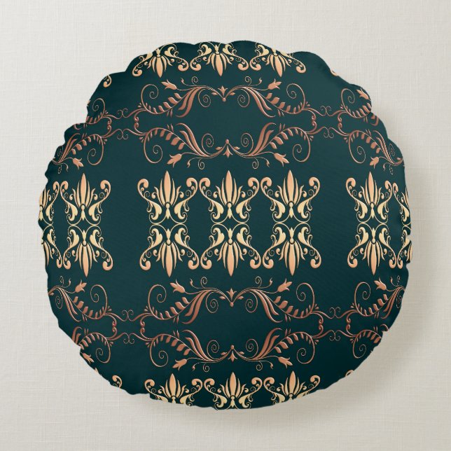 baroque seamless pattern round pillow (Front)