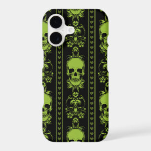 Baroque Skull Stripe Pattern Green