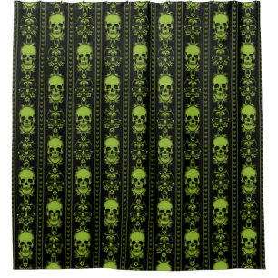 Baroque Skull Stripe Pattern Green