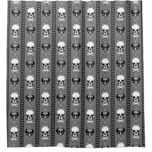 Baroque Skull Stripe Pattern Grey