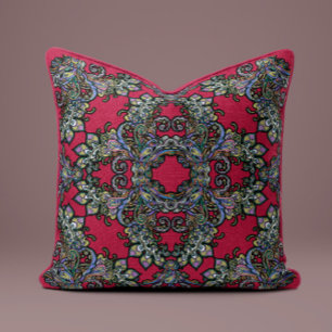 Baroque Splendour Pillow in Crimson