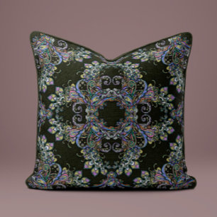 Baroque Splendour Pillow in Dark Olive