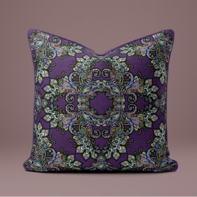 Baroque Splendour Pillow in Deep Plum (Creator Uploaded)
