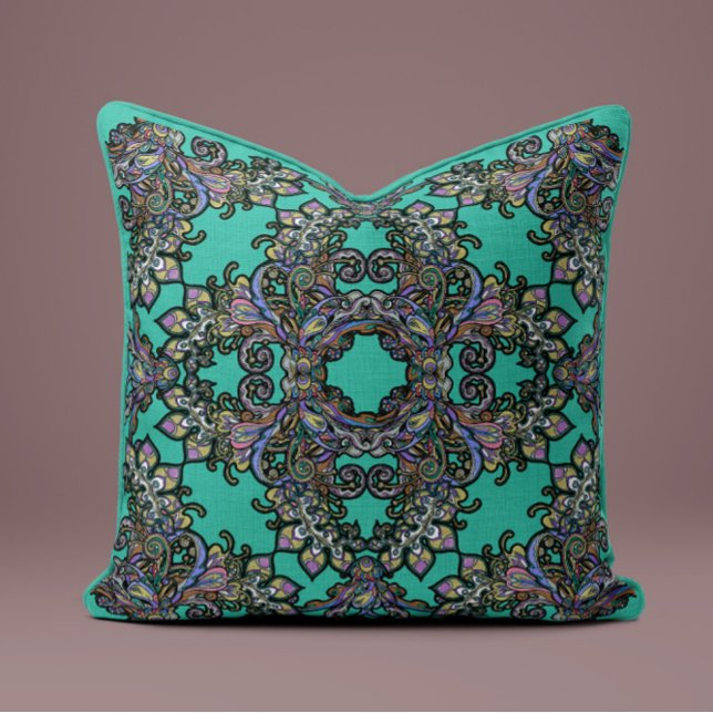 Baroque Splendour Pillow in Emerald (Creator Uploaded)